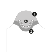 Rund mne med sm og store swarovski sten