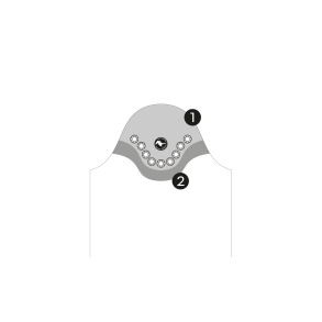 Rund mne med store swarovski sten