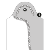 Halv top med store og sm swarovski sten