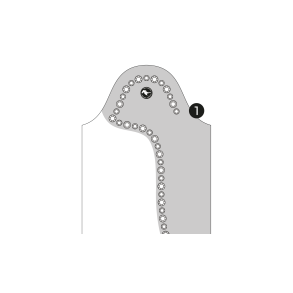 Halv top med store og sm swarovski sten