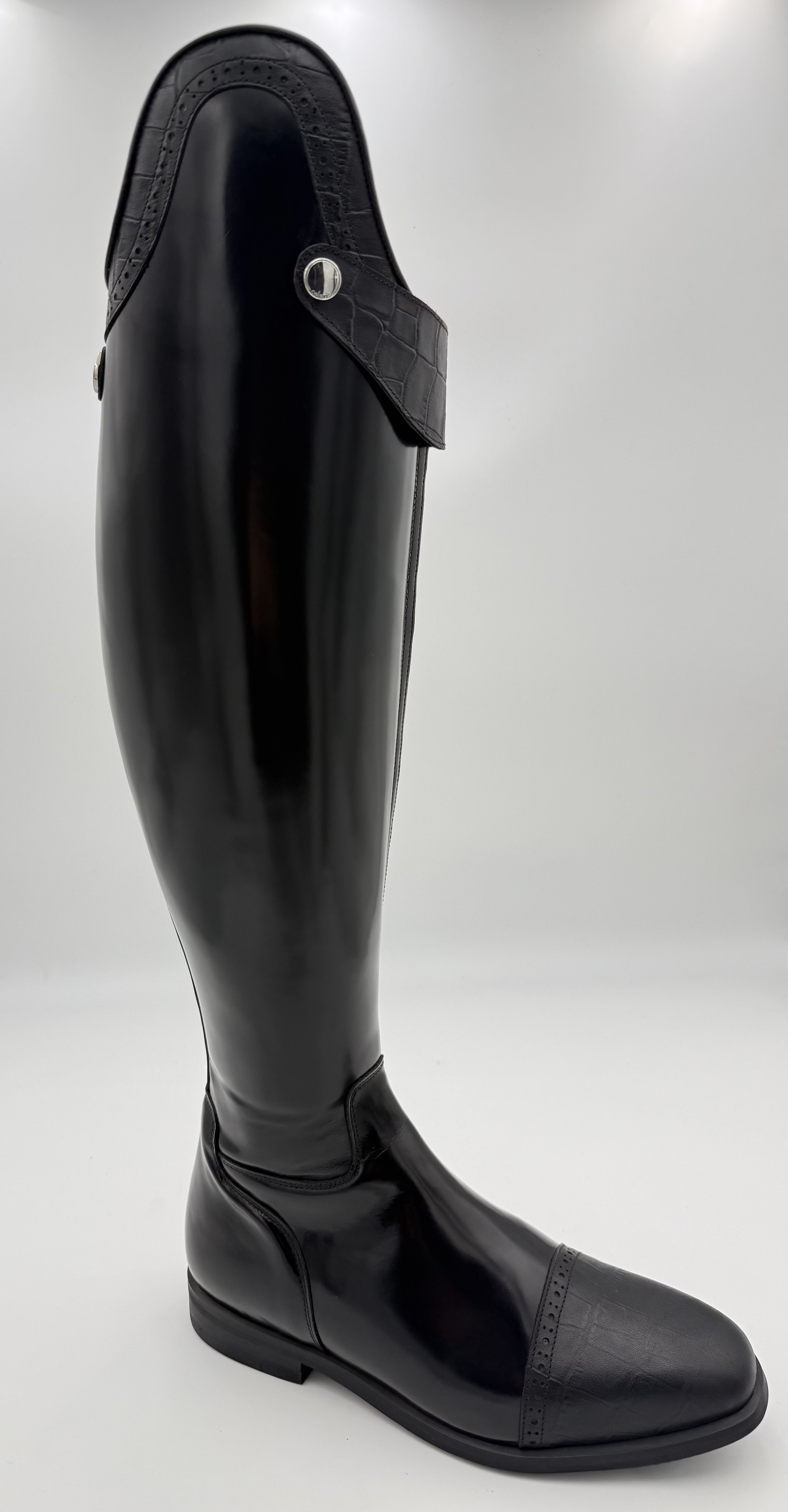 Celeris Olivia Handpolished Black med matte faux croco  