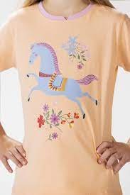 HKM T-shirt Flower Pony Abrikos